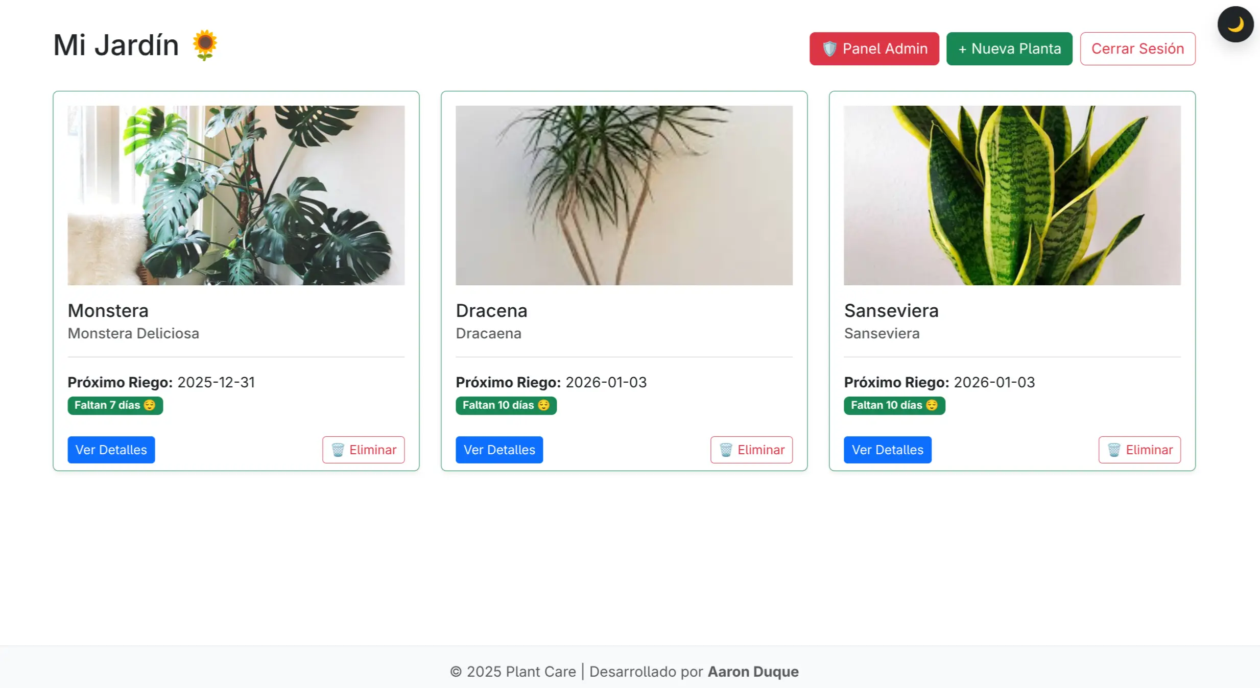 PlantCare Dashboard