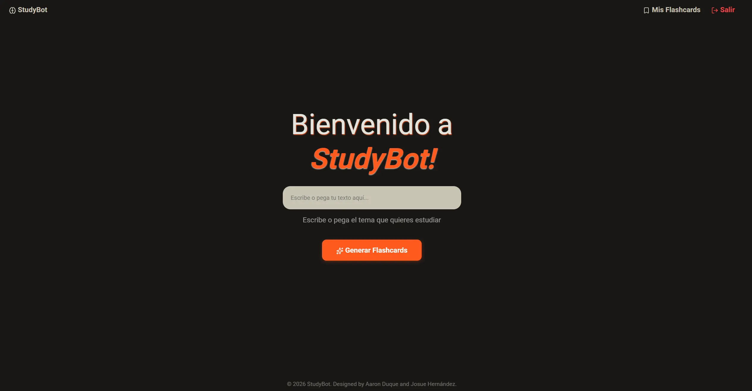 StudyBot Main Dashboard