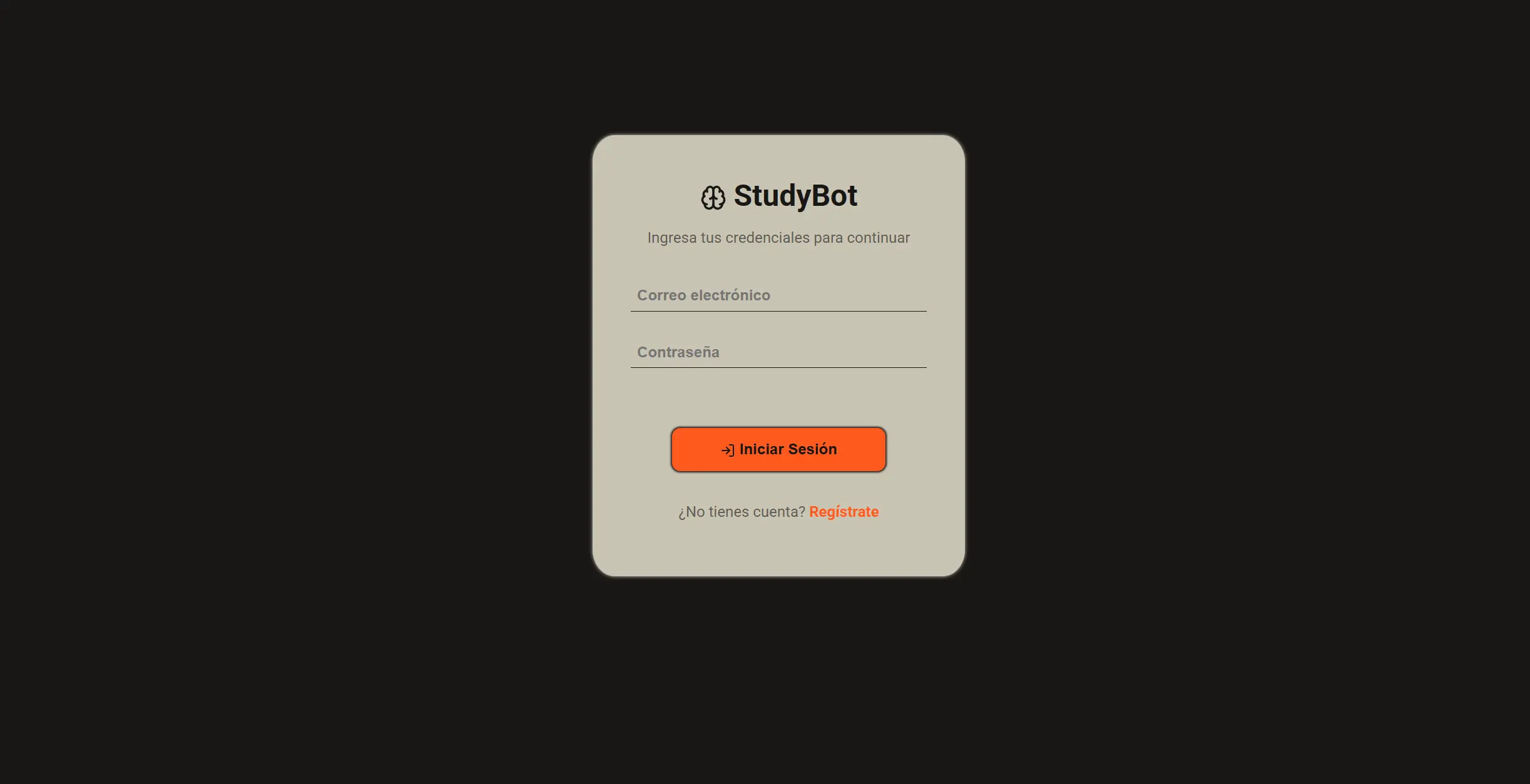StudyBot Login View